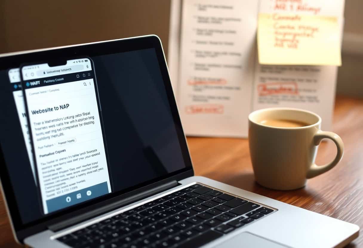 Updating business NAP details across online directories to boost local SEO performance and prevent customer confusion.